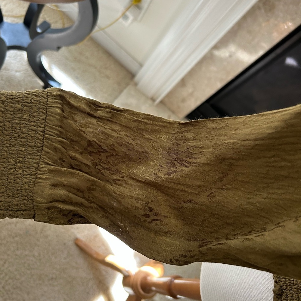 Anthropologie/Maeve Golden Green Animal Print Jacket - Picture 4 of 9